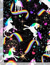 Unicorn Fabric Unicorns Half-Yard Space Silver Cotton Timeless Treasures CM8845
