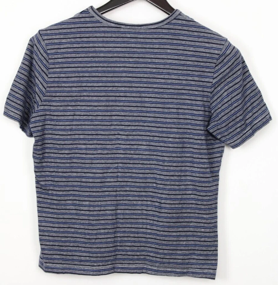 Blusa Top CROSSROADS Para Mujer Talla XL Manga Corta Rayas Gris y Azul Foto 2 de 4