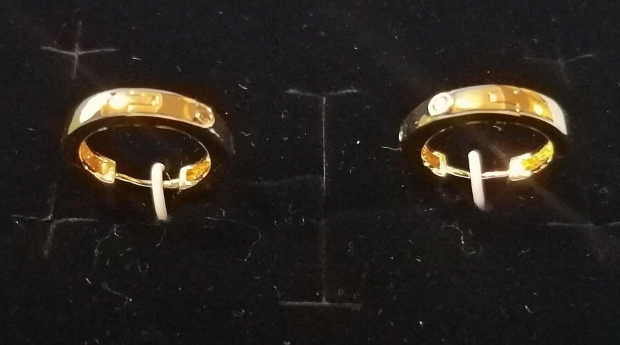 NUEVO Pendientes de aro con bisagras Italina de moda para mujer enchapados en oro amarillo de 18k Foto 2 de 3