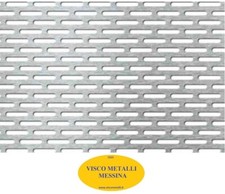 Lastra Lamiera Forata Acciaio Inox 304 foro asola mm 20x4,5 sp. mm 1 mm 100x1000