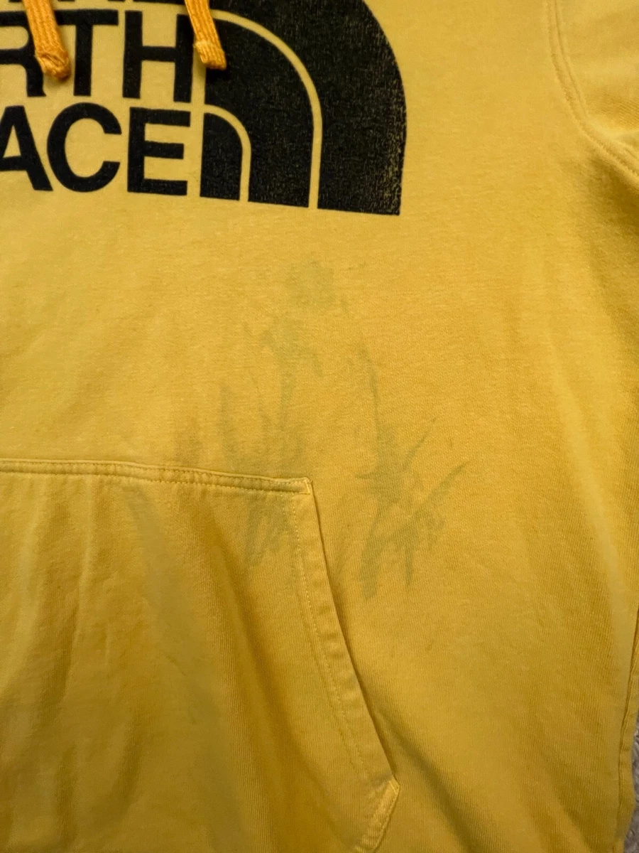 The North Face Hoodie Mens L Large Yellow Hooded Spell Out Logo Long Sleeve  ** | eBay