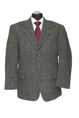 Harris Tweed Paul R. Smith Sakko 24 grau dunkelgrau einreihig 3-Knopf wie Neu