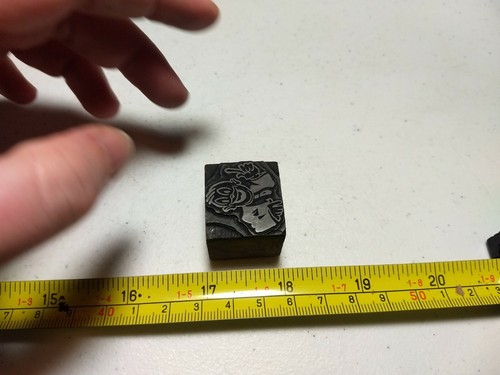 Vintage Letterpress Printing Block Man Wearing Suit Holding Up Finger - Picture 3 of 4