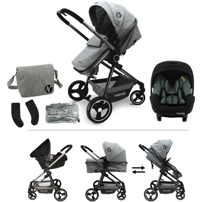 Nania Giulia Passeggino Combinato 3 In 1 + Seggiolino Auto Beone Evo R129 40-85