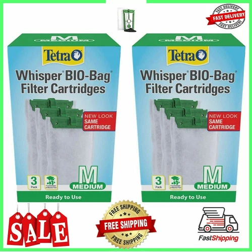 Tetra Whisper BIO-BAG Medium Disposable Filter Cartridges For Aquariuoms 6 Pack