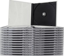 50 Clear CD Jewel Boxes Cases with Gray Black Trays Standard 10.4MM CDBIS10DG