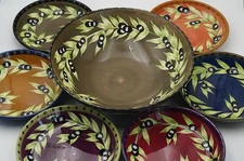 Laurie Gates Olive 9.75" Individual Pasta Bowl, 15" Pasta Serving Bowl *PICK*