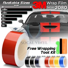 3M 2080 Gloss Racing Stripes Vinyl Wrap Rally Decal Sticker Hood Roof 10FT/20FT