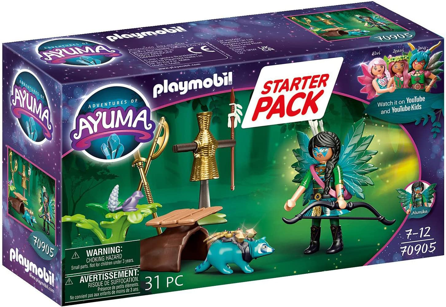 PLAYMOBIL Adventures of Ayuma 70905 Starter Pack Knight Fairy with Raccoon| Toy