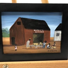 African American Outsider Folk Art Oil Painting Outsider Artist Alphonso Willums