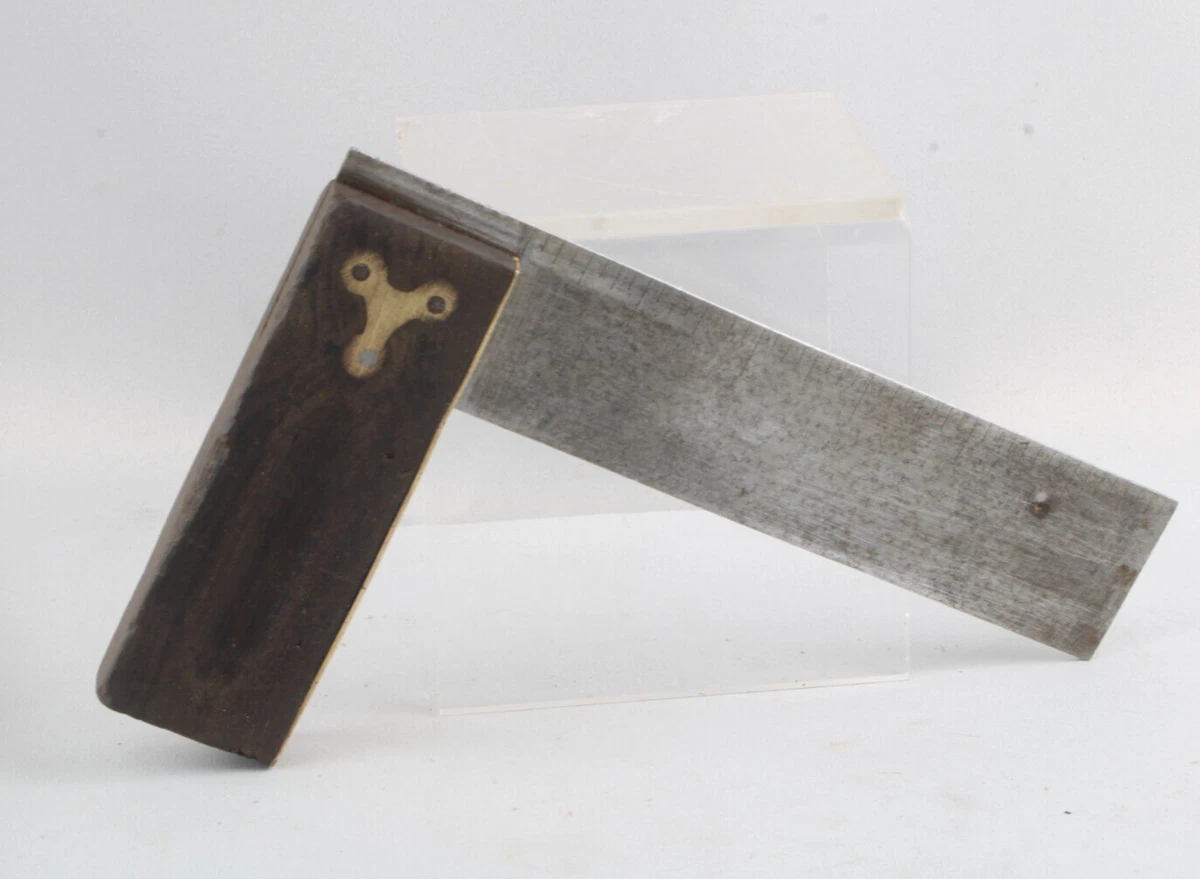 Antique Vintage Stanley Try Square Carpenters Measuring Brass