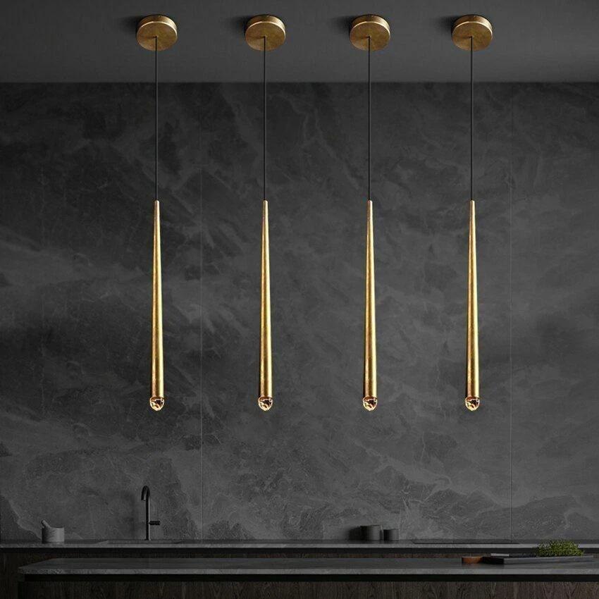 Led Crystal Pendant Lights Loft Gold Wrought Iron Indoor Hanging