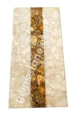 48"x24" Salt Agate Stone Table Top Petrified Wood Custom Home & Living Room Deco