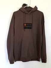 Under Armour Project Rock Pullover Hoodie Men's Sz M Brown Sweater Flag Patch