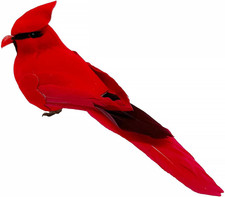 LWINGFLYER Red Cardinal Realistic Artificial Birds Ornaments Feathered Bird Mode
