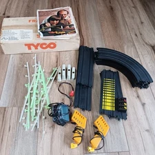 Vintage Lot Of TYCO  Slot Car Track, Accessories, Remotes & Original Box No Cars