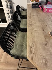 Bar Stool Chairs Set of 3 in black