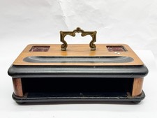 ANTIQUE WOODEN DESK TIDY INKSTAND FIRST PRIZE MORLEY AWARD COLLECTIBLE DECOR
