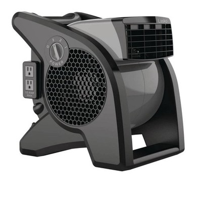 Lasko 11.2 in. 3-Speed High Velocity Pivoting Blower Fan with Outlets in Gray.