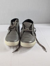 Vince Men's Gray Leather Lace Up Chukka Boot Sneakers Mid Top Size 9M Used