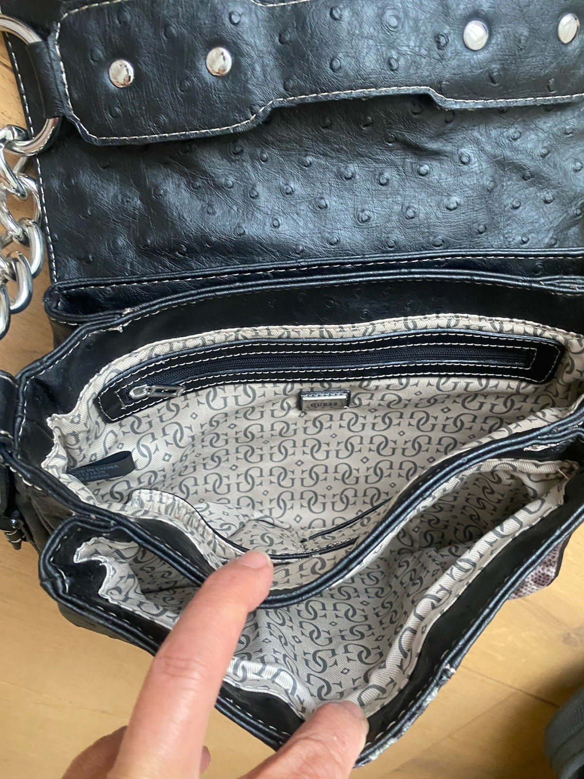 Vintage Guess Bolsa Shoulderbag Python Embossed L… - image 10