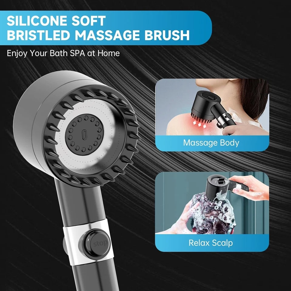 Filtered Shower Head with Handheld High Pressure Showerhead Filter 4 Spray Mode - Image 2 of 4