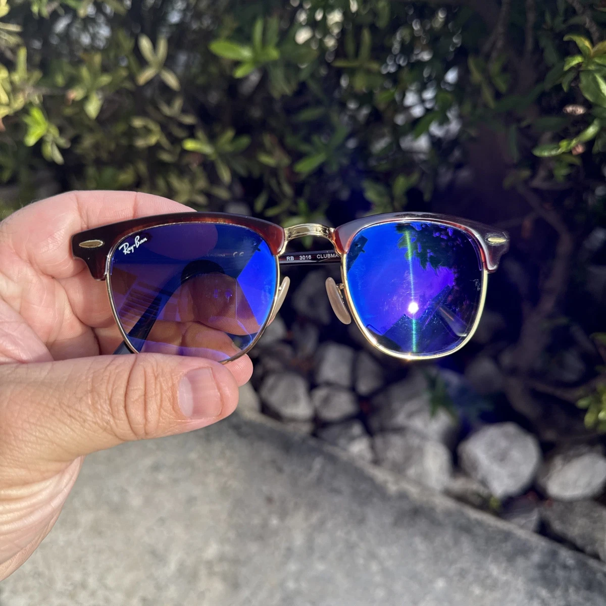 Ray-Ban Clubmaster Blue Blue Sunglasses for Men for sale | eBay