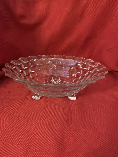 Fostoria American Clear 3-Toed Footed 10” Bowl Flared Vintage EUC