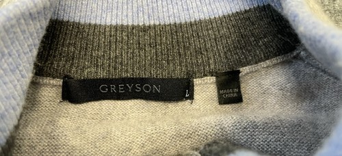 Greyson Sebonack Quarter Zip Mens M Gray Pullover Wool Cashmere Company Logo - Picture 4 of 8