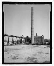 3. VIEW EAST, POWERHOUSE, CHIMNEY, COAL TIPPLE. - R. K. LeBlond Machine Tool