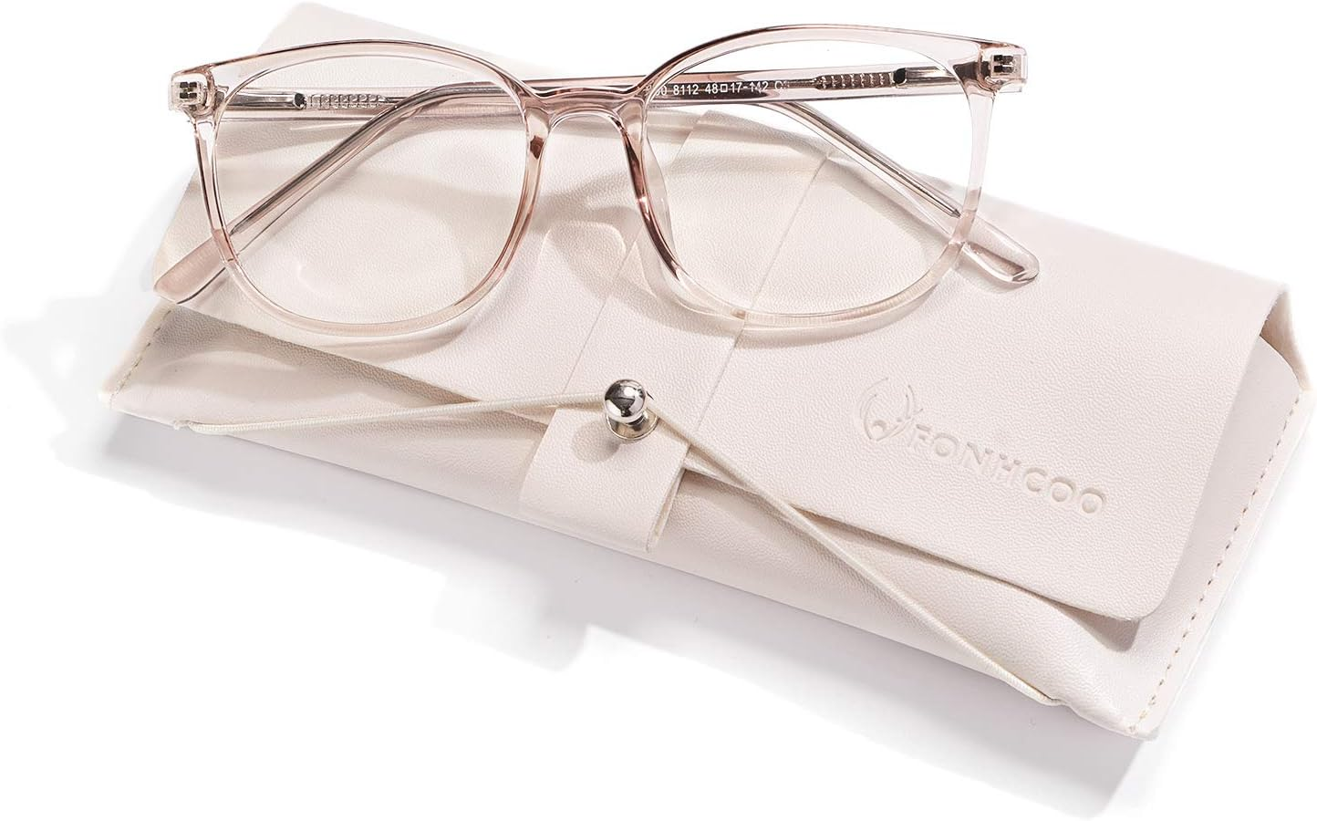 Trendy Blue Light Blocking Glasses Round TR90 Frame Anti UV Transparent Eyewear