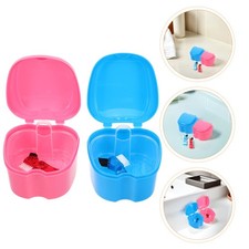 4 Pcs Denture Cleaning Case Orthodontic Dental Retainer Container For Travel