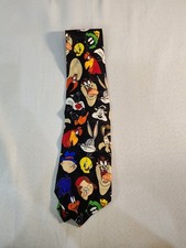 Vintage Looney Tunes Necktie Bugs Bunny, Daffy Duck, Tasmanian Devil, and Tweety