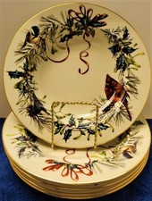 Set of 5 Lenox Winter Greetings 9" Soup/Pasta Bowl