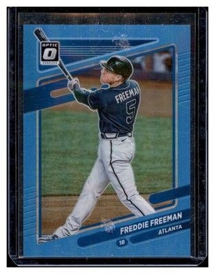 2021 Donruss Optic #123 Freddie Freeman Carolina Blue #/50