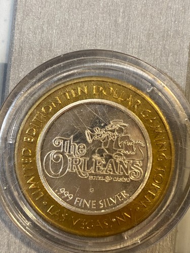 The Orleans $10 .999 Fine Silver Gaming Token – Alligator Slot Machine – Sealed