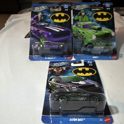 Hot Wheels Silver Series DC Batman 1:64 Diecast Hi-Roller II, Jaded, Boom Box.