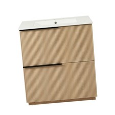 Modern 30-Inch Vanity with Ceramic Basin, Full-Extension Drawers,