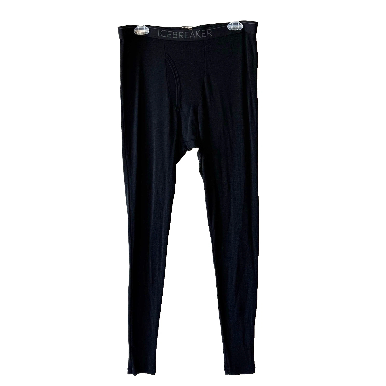 ICEBREAKER Merino Wool 175 Everyday Legging W/Fly Men’s XXL 2XL Black Base Layer