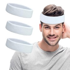 Sweatbands Sports Headbands for Men Women - 3 Pack Moisture Wicking Cotton ...