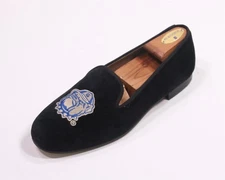 Stubbs & Wootton Georgetown Bulldogs Black Velvet Slippers Men's US 10 New!