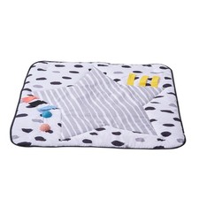 Infant Play Gym Mat - 34.4" Square Tummy Time Mat with 6 Developmental Toys