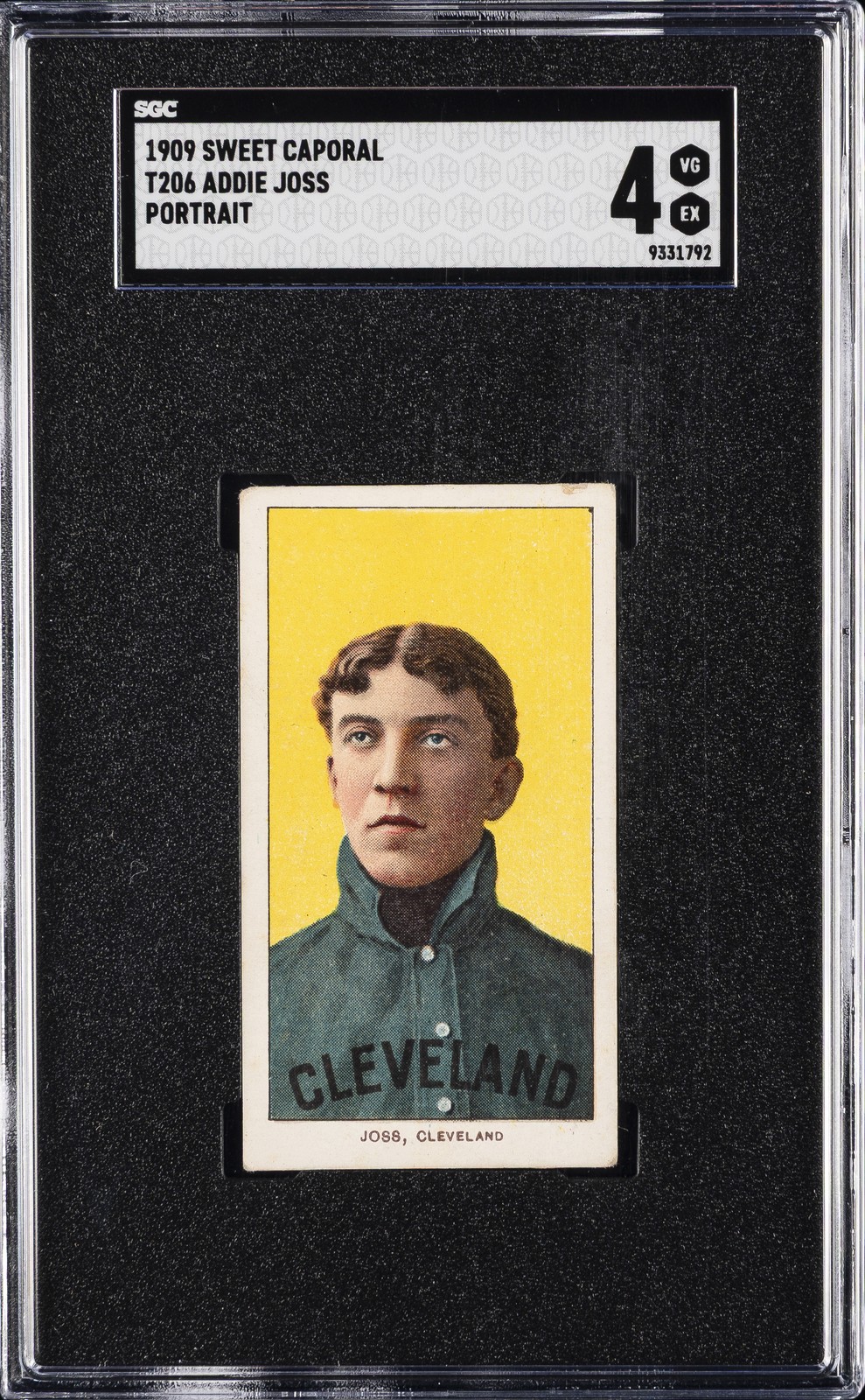 1909 T206 SWEET CAPORAL PORTRAIT ADDIE JOSS SGC 4