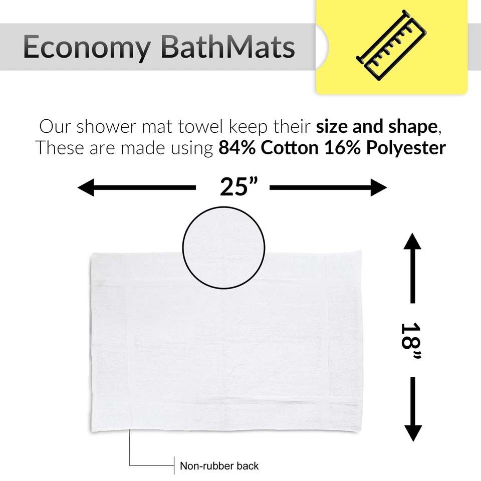 Paquete de 12 nuevas toallas de baño de hotel blancas económicas de mezcla de algodón (18x25 pulgadas) Li... Foto 3 de 4