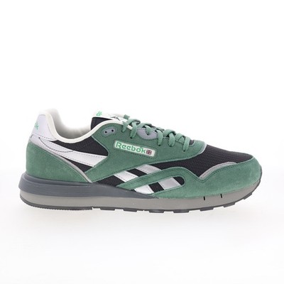 Reebok Classic Nylon 89 Mens Green Suede Lace Up Lifestyle Sneakers Shoes
