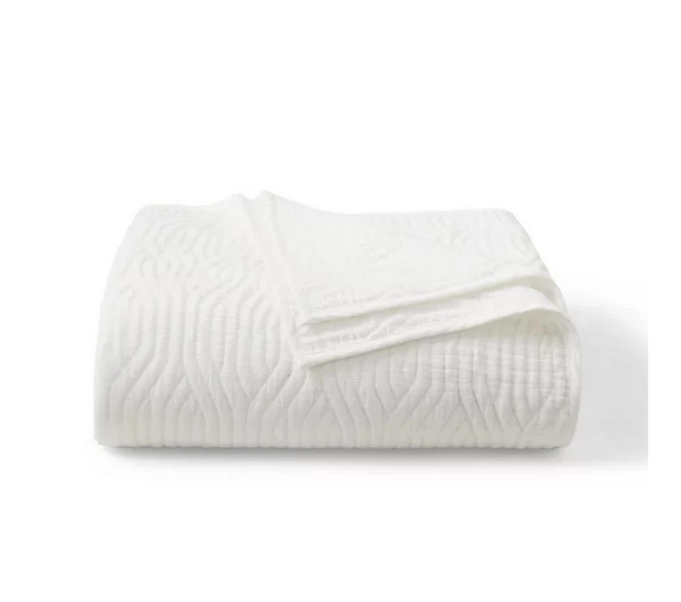 Edredón reversible completo/queen blanco Lauren Ralph Lauren Wiley algodón jacquard $220 Foto 3 de 4