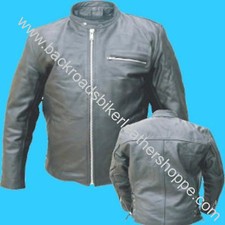 MENS BUFFALO LEATHER CRUISER MOTORCYCLE BIKER JACKET