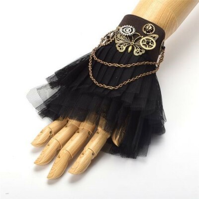 Steampunk Armband Viktorianischer Stil Gothic Schmetterlingsspitze Cosplay V22