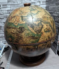 Vintage World Globe Table Bar Cart Antique Map Travel Library Decor Celestial