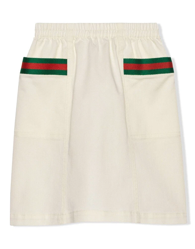 Neuf avec étiquettes jupe logo de créateur Gucci pour enfants fille 5 blanches